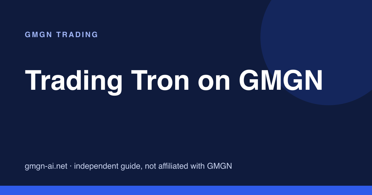 Trading Tron on GMGN: bots, gas token and fee data
