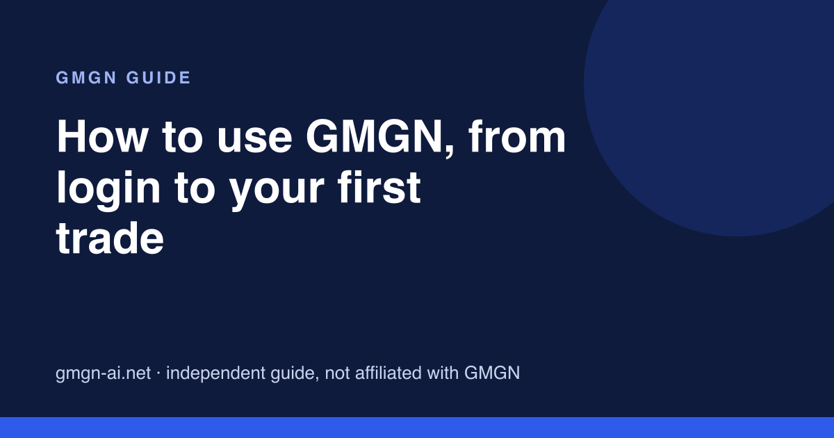 How to use GMGN: login, deposit and first trade steps